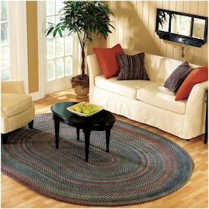 Cage Graphite 2 ft. x 3 ft. Oval Braided Area Rug