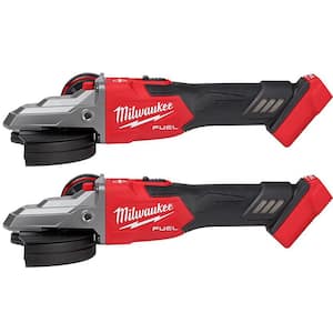 M18 FUEL 18-Volt Lithium-Ion Brushless Cordless 5 in. Flathead Braking Grinder with Slide Switch Lock-On (2-Piece)