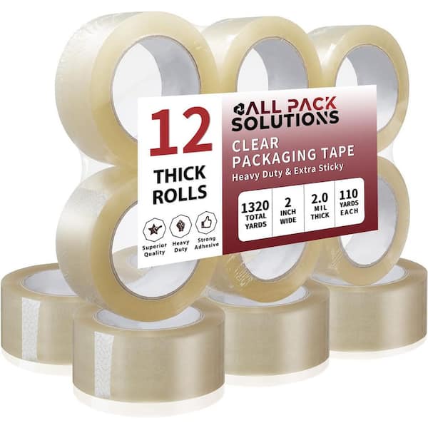 2 in. Wide x 330 ft. Strong Packing Tape for Moving Box es Carton Sealing (12 Rolls)