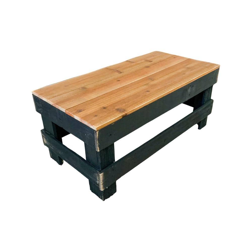 Del Hutson Designs Raven Modern Farmhouse Reclaimed Wood Rectangle Coffee  Table, 38" Dark Walnut F-coffee-dkblk-HD - The Home Depot