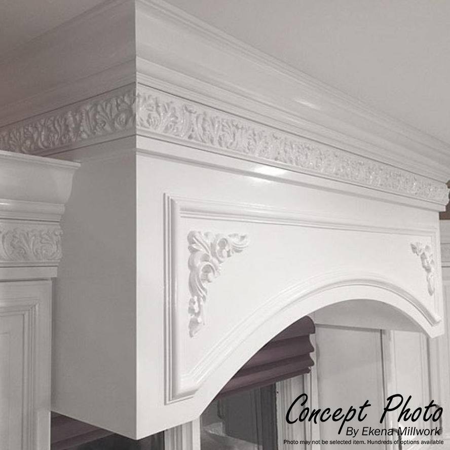 Strasbourg White Polyurethane Ornate Crown Moulding, 94.5 inches