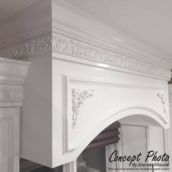 Ekena Millwork 5-1/4 in. x 5-1/4 in. x 94-1/2 in. Polyurethane Attica Acanthus Leaf Crown Moulding