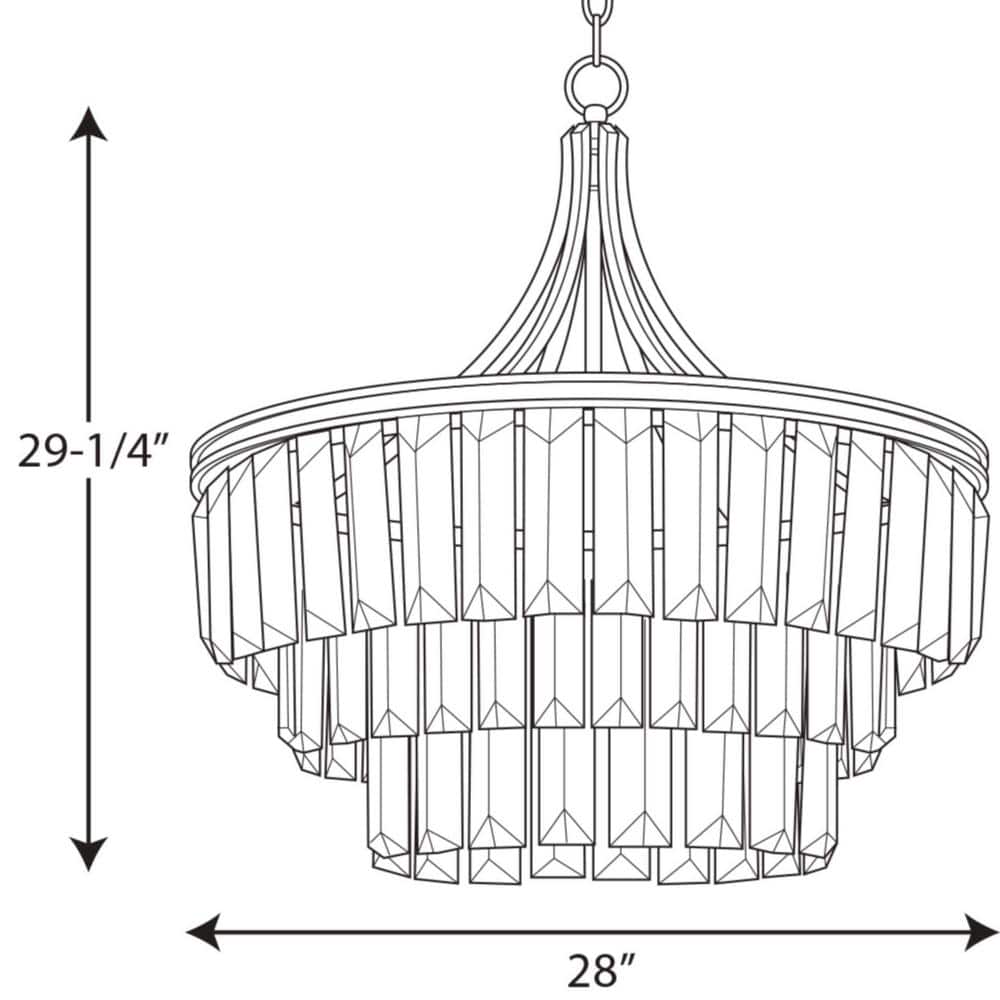 Glimmer 6-Light Antique Bronze Pendant with Prismatic Glass