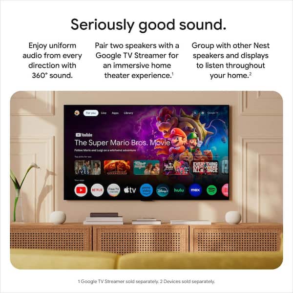 Google Home Speaker - Smart Speaker with 360° Sound and Gemini