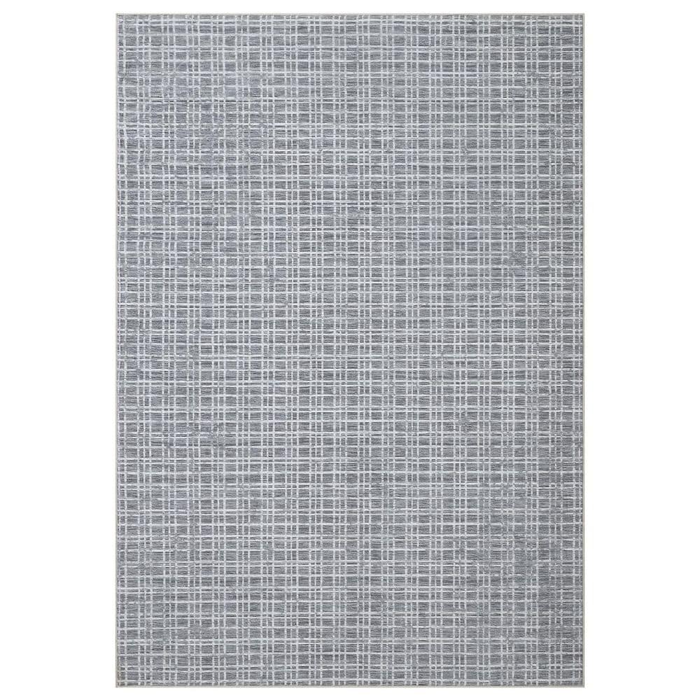 Modern Geometric Indoor Non-Slip Carpet Machine Washable Carpet Low Pile Foldable Carpet Gray, 8 ft. x 10 ft. Area Rug price history on PriceWatchPro