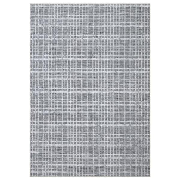 Garvee Modern Gray, 10 ft. x 13 ft. Geometric Indoor Non-Slip Carpet Machine Washable Carpet Low Pile Foldable Carpet Area Rug