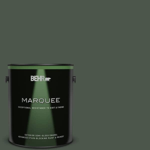 BEHR MARQUEE 1 gal. #PMD-66 Deep Evergreen Semi-Gloss Enamel Exterior Paint & Primer