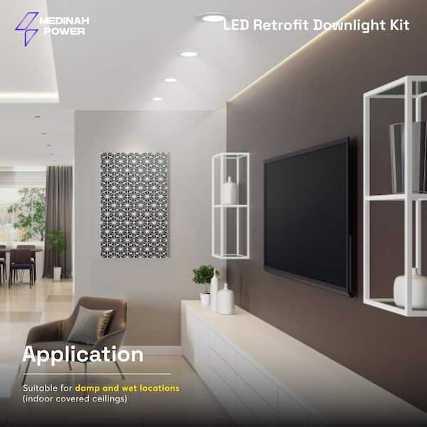 4 in. 60-Watt Equivalent LED Dimmable Retrofit Downlight with E26 Base Adaptor, 600 Lumens, 2700K-5000K Selectable