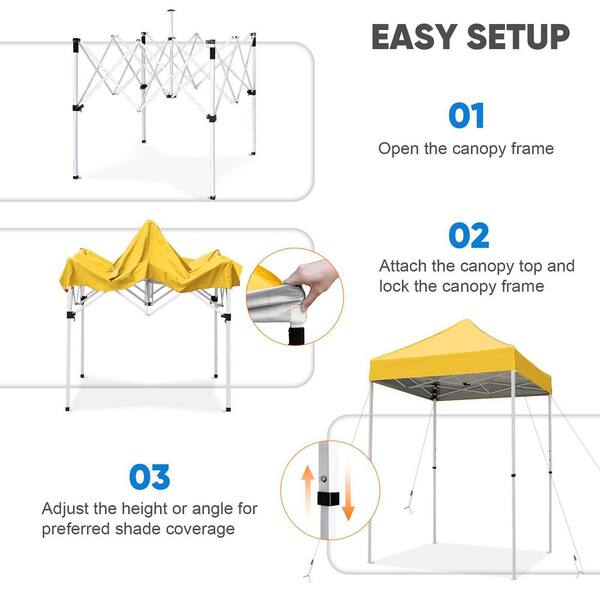 COPES 3枚セット FUN SUN WIN COOS BAY 5 ft. x 5 ft. White Pop Up Canopy Tent with Carry