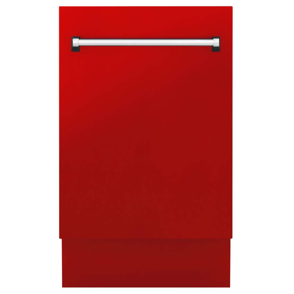 ZLINE Kitchen and Bath Tallac Series 18 in. Top Control 8-Cycle Tall Tub Dishwasher with 3rd Rack in Red Matte