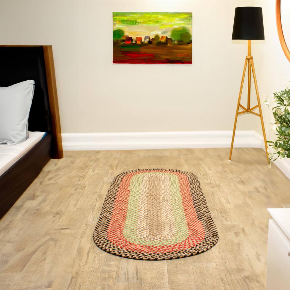 Handmade Earthtone Cotton Braided Runner Rug 2' x 6'