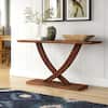 Boraam Rasmus 57 in. Chestnut Wire-Brush Finish Rectangle Acacia Wood Top Console Table 77322