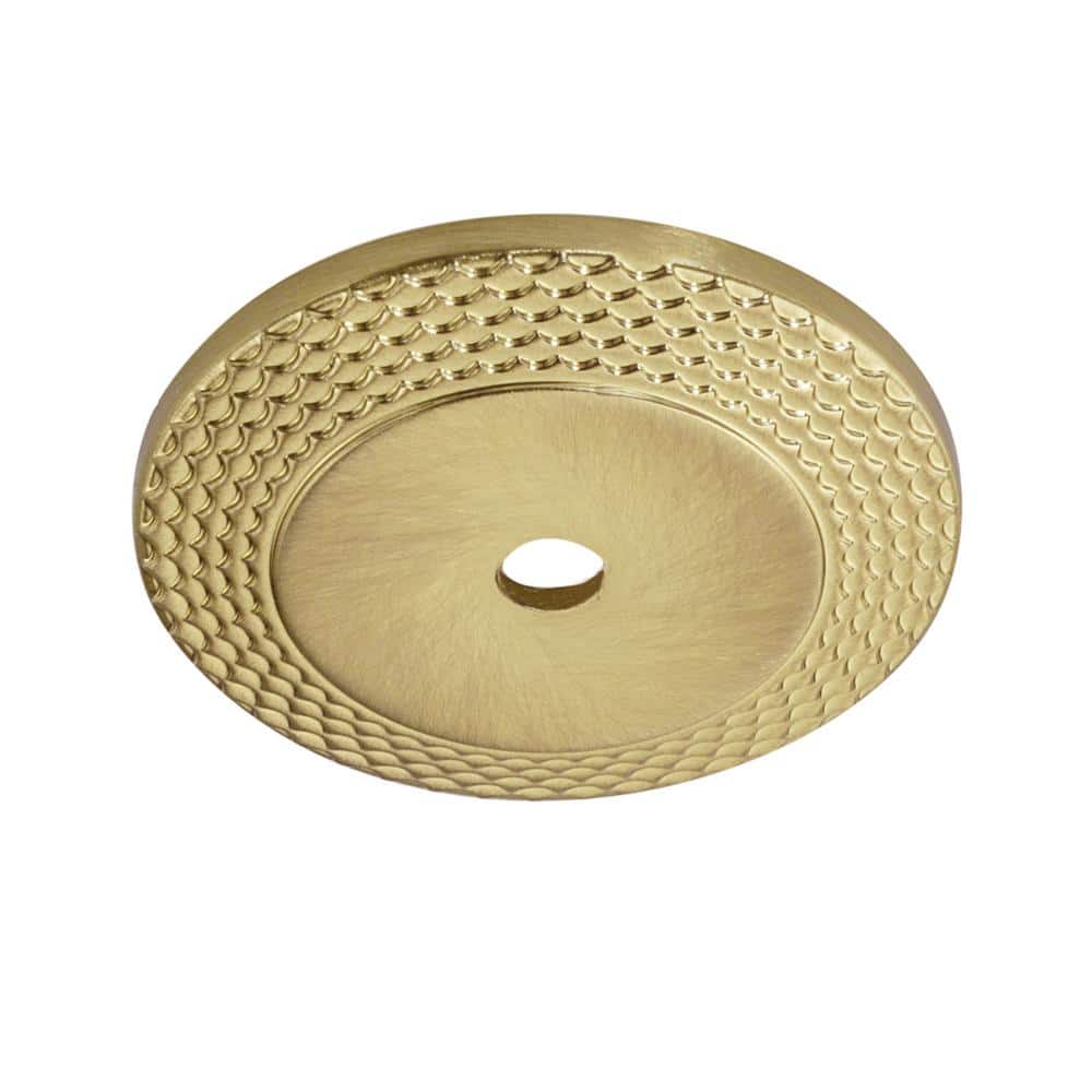 Satin Brass Round Knob with Mermaid Scale Design