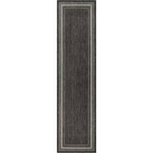 Outdoor Border Soft Border Black 2 ft. 7 in. x 10 ft. Area Rug