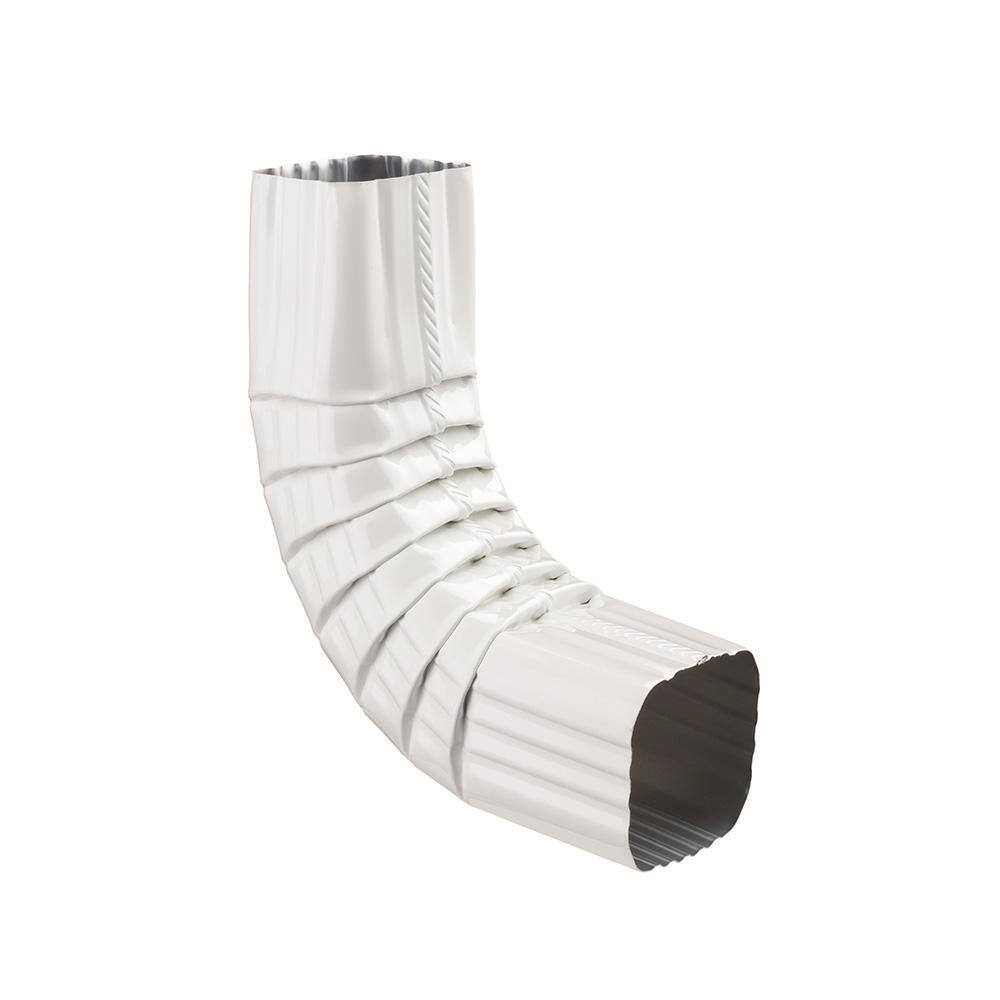 PEAK 2 in. x 3 in. White Aluminum Gutter Downspout AElbow 3761 The Home Depot