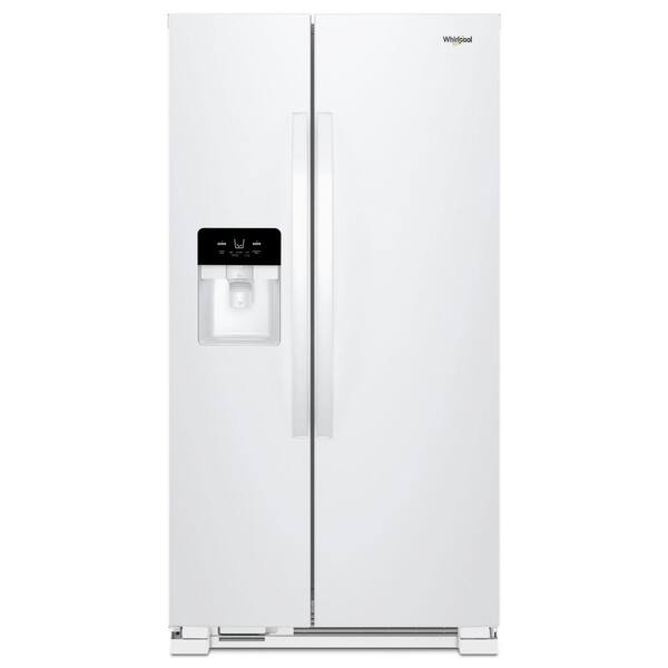 Whirlpool 25 Cu Ft Freestanding Side By Side Refrigerator In White Wrs555sihw The Home Depot