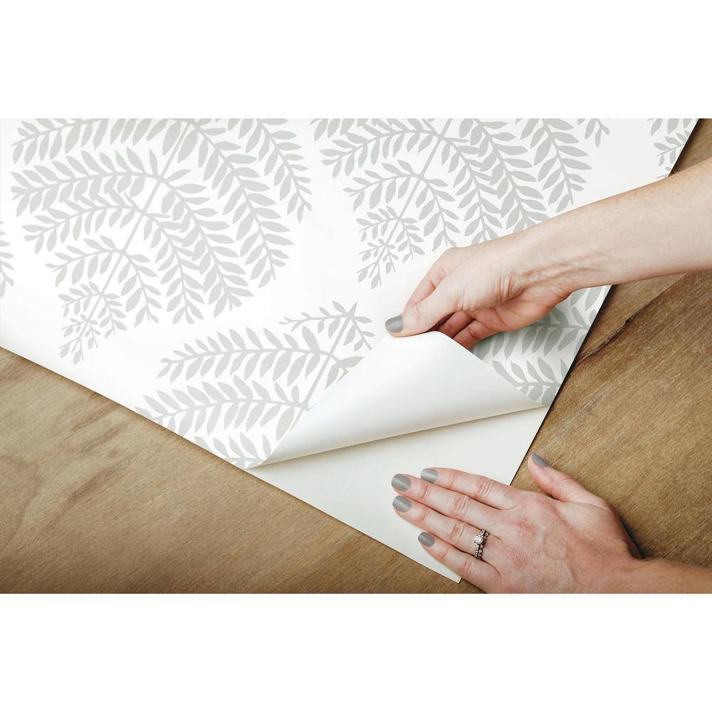 Large Scale Gray Damask Peel and Stick Wallpaper
