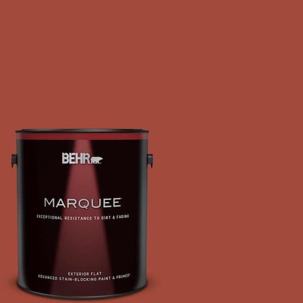 BEHR MARQUEE 1 gal. #200D-7 Rodeo Red Flat Exterior Paint & Primer