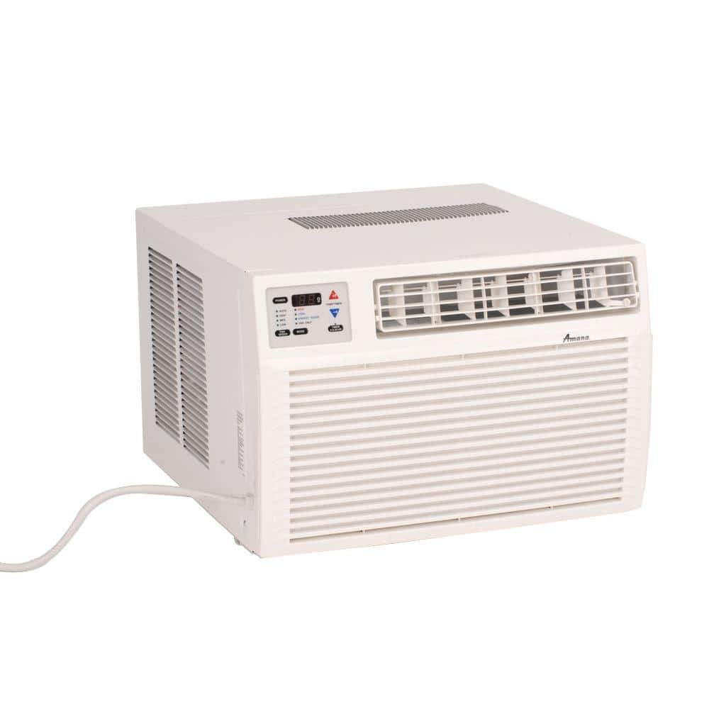 Amana 11,200 BTU 230/208 -Volts Window Air Conditioner Cools 600 Sq. Ft. with Heater and Remote in White -  AH123G35AX