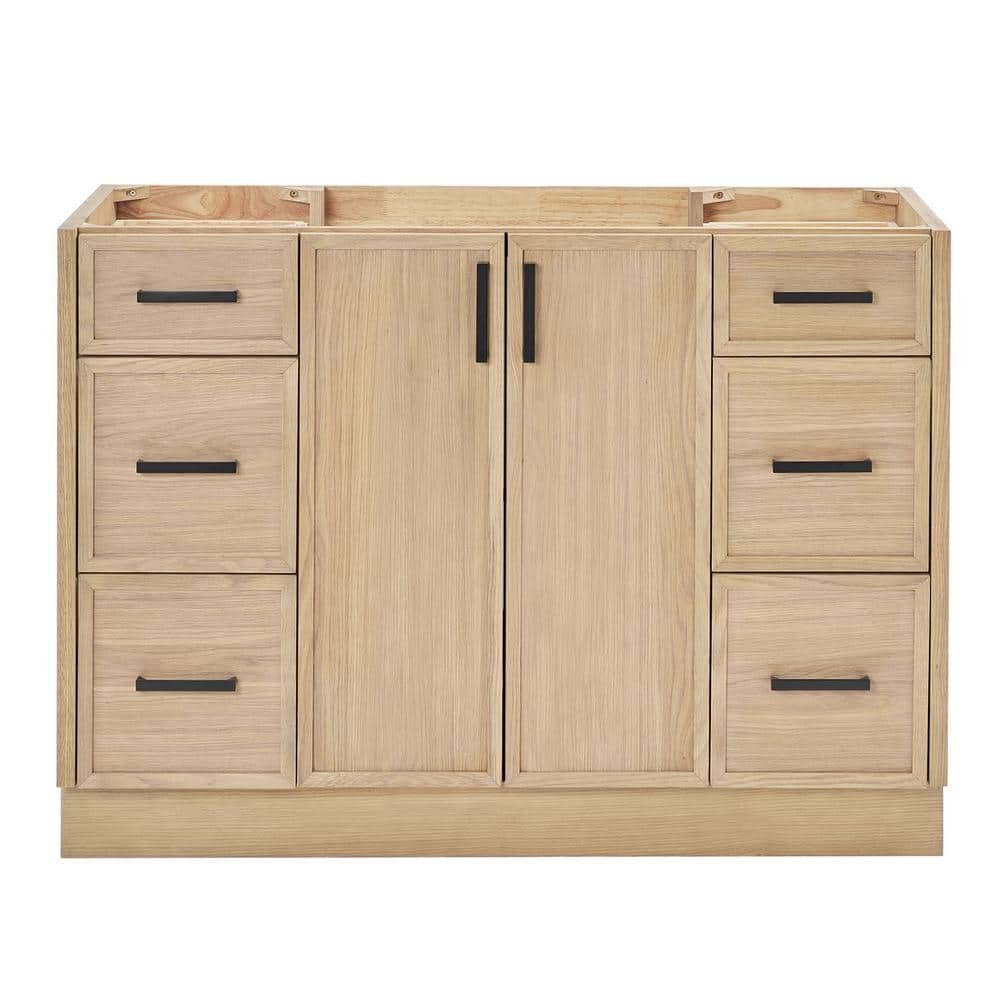 Kelly 48 Inch Oak Single Bathroom Vanity Base with Drawers