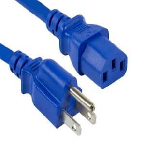 2 ft. 18 AWG Universal Power Cord (IEC320 C13 to NEMA 5-15P), Blue (4-Pack)