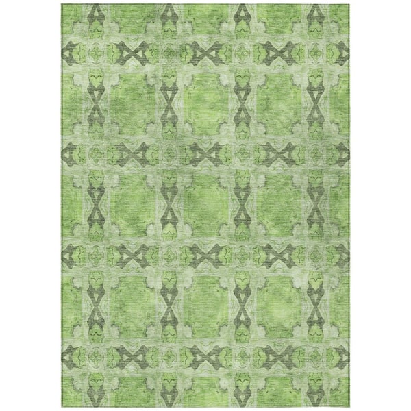 Addison Rugs Chantille ACN564 Green 9 ft. x 12 ft. Machine Washable Indoor/Outdoor Geometric Area Rug