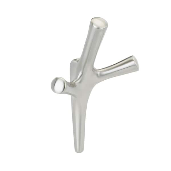 Amerock Kodiak 6-5/16 in. L Satin Nickel Triple Prong Wall Hook