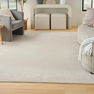 Essentials Ivory Gold 8 ft. x 10 ft. Solid Contemporary Area Rug