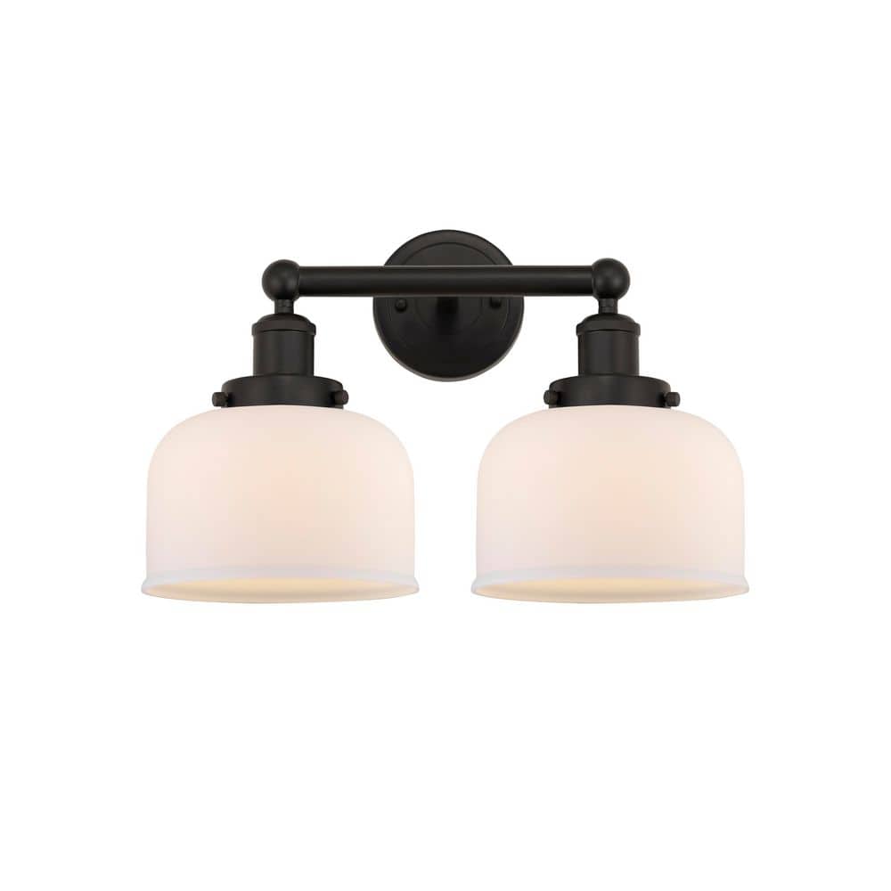 Bell 15.5 in. 2-Light Oil Rubbed Bronze Vanity Light with Glass Shade price history on PriceWatchPro