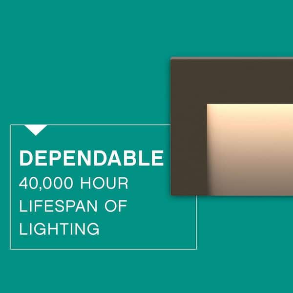 Taper Line-Voltage Bronze Integrated LED Horizontal Stair Light