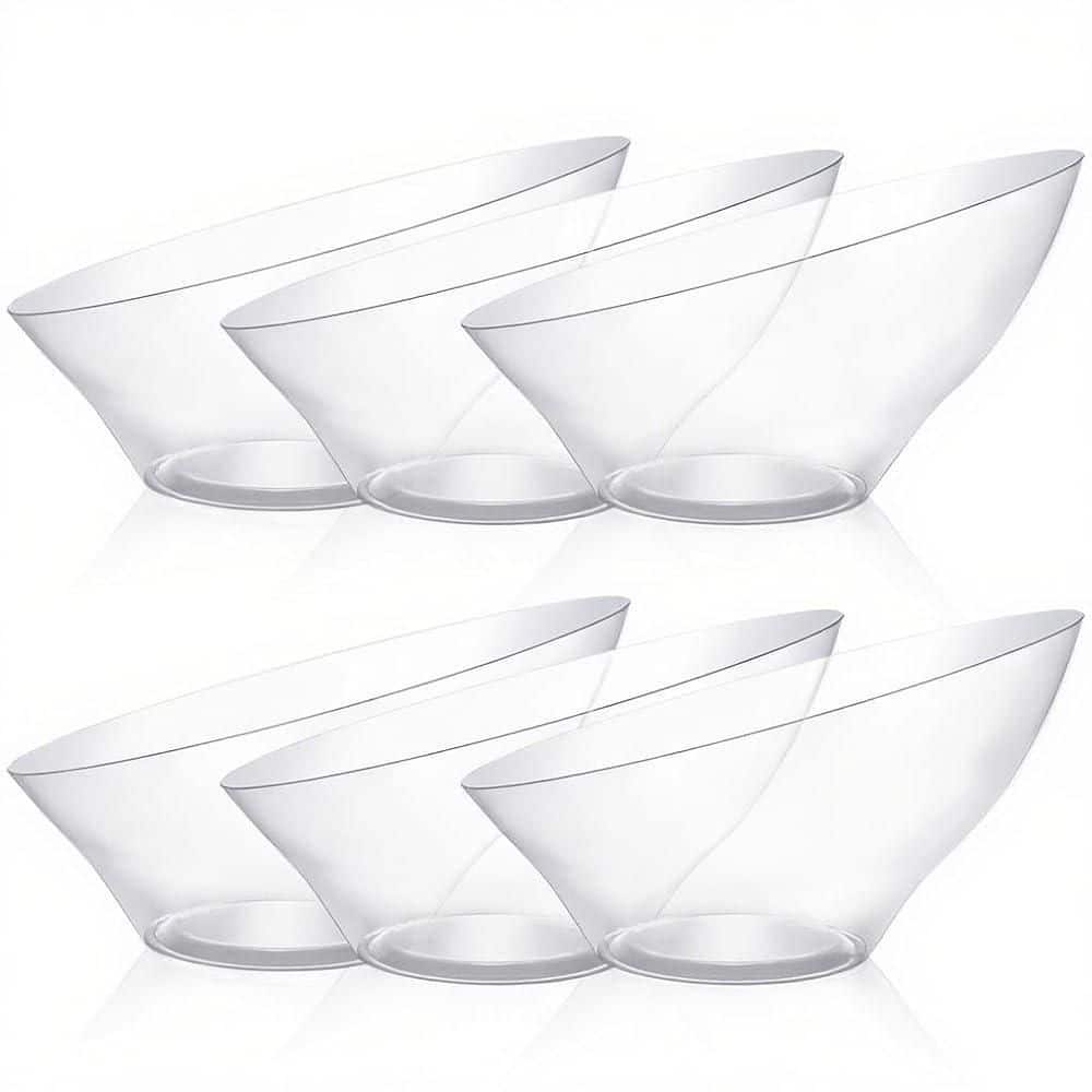 12-Pack 54 oz. Plastic Serving Bowls for Chips, Snacks, Fruit, Salad, Angled Disposable Serving Bowls, Daily Use, Clear price history on PriceWatchPro
