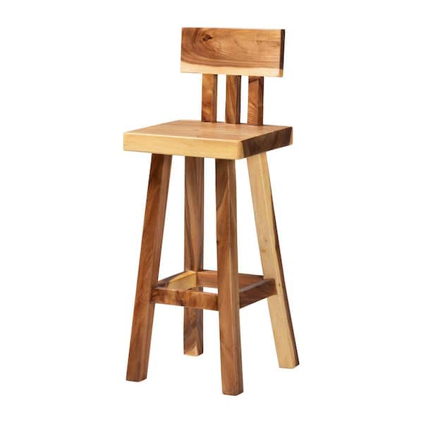bali & pari Luli Natural Brown Suar Wood Bar Stool 261-14333-HD bali & pari Luli Natural Brown Suar Wood Bar Stool 261-14333-HD