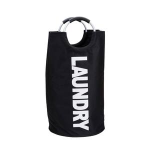 Black Collapsible Fabric Laundry Hamper Basket with Handles