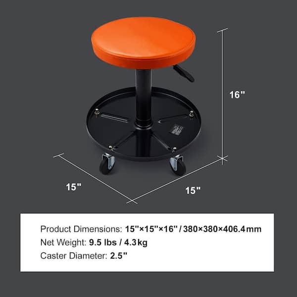 SKYSHALO Mechanic Stool 250 lbs. Rolling Pneumatic Creeper Garage