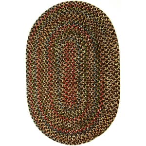 Kennebunkport Brown Multi 3 ft. x 5 ft. Oval Indoor/Outdoor Braided Area Rug