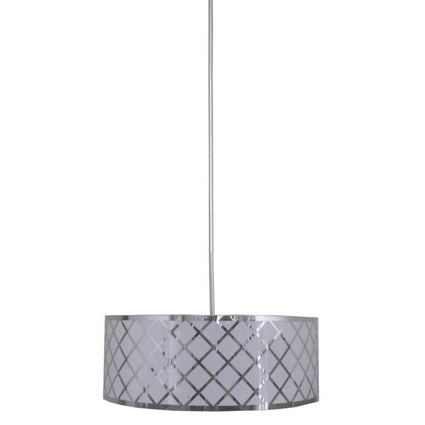 Filament Design 3-Light Chrome Chandelier with Chrome Steel Shade