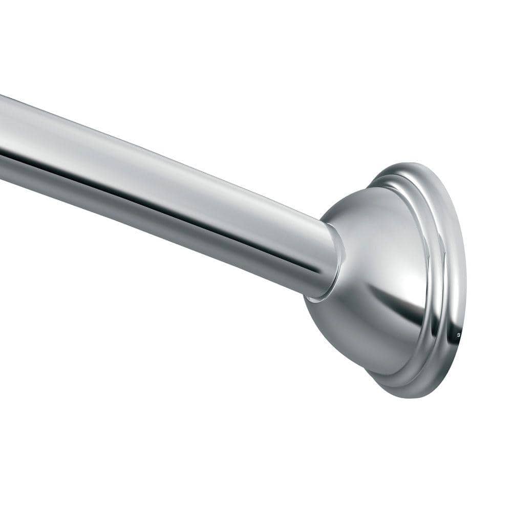 MOEN 54 in. - 72 in. Adjustable Length Curved Shower Rod in Chrome, Grey -  CSR2160CH