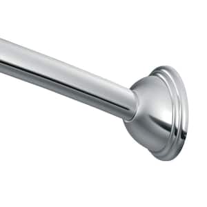 60 in. Curved Shower Rod with Pivoting Flanges in Chrome