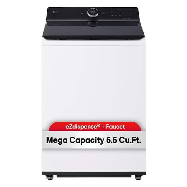 5.5 cu. ft. Top Load Washer in White with EasyUnload, AI Sensing, ezDispense, Water Faucet & LCD Digital Dial Control