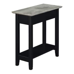 American Heritage 11 in.(W) Faux Birch & Black 24 in.(H) Rectangle Wood End Table with Flip Top
