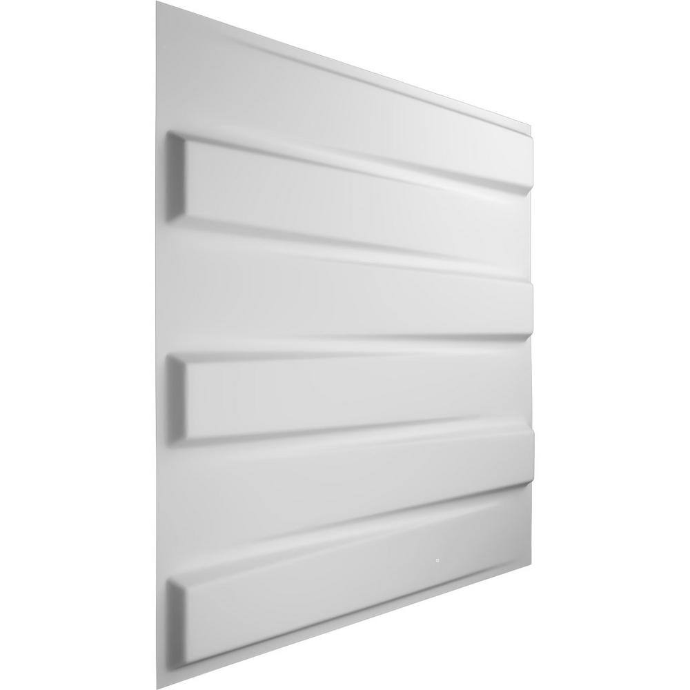White Textured PVC 3D Decorative Wall Panel, 19 5/8" x 19 5/8"