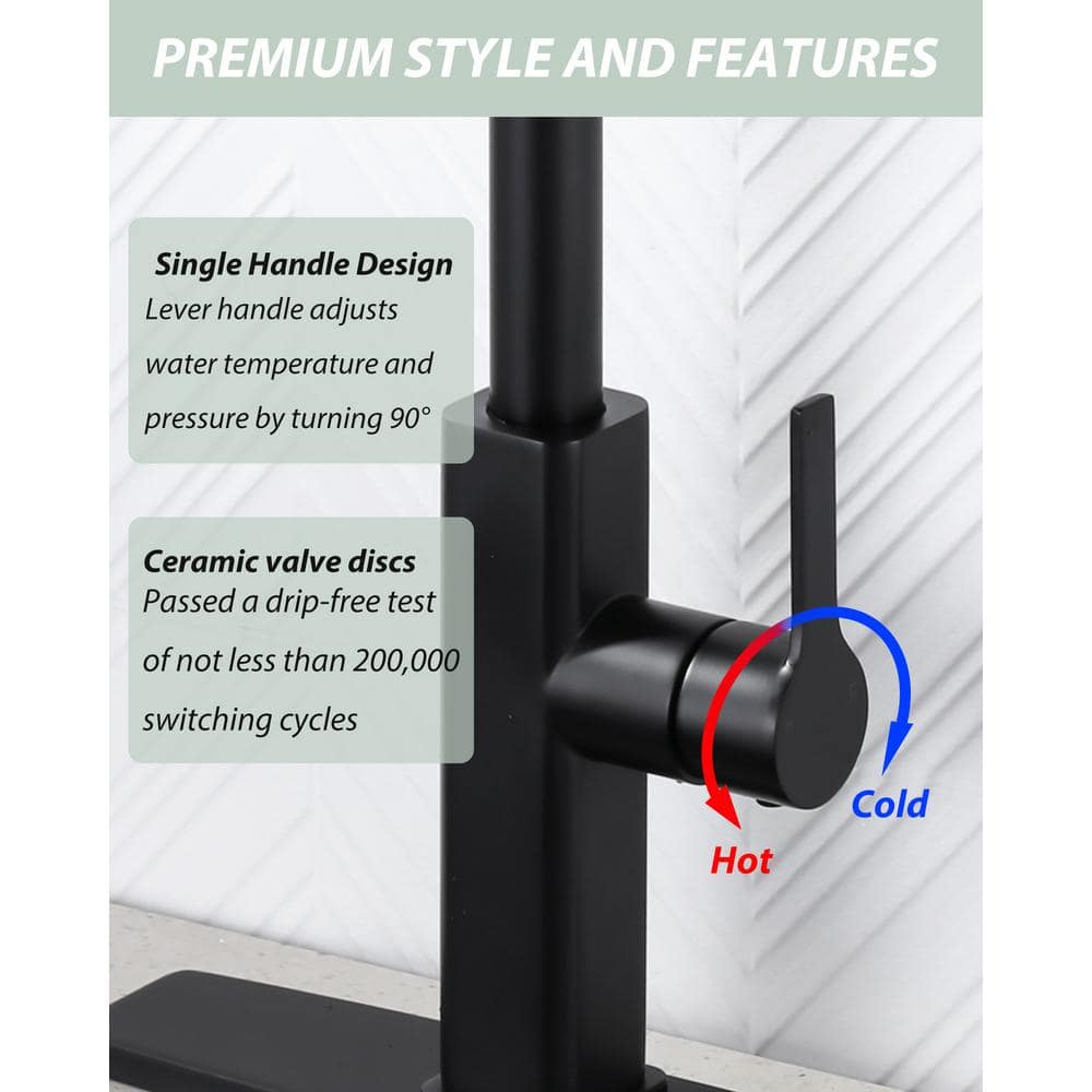 Matte Black Stainless Steel Pull Down Sprayer Faucet