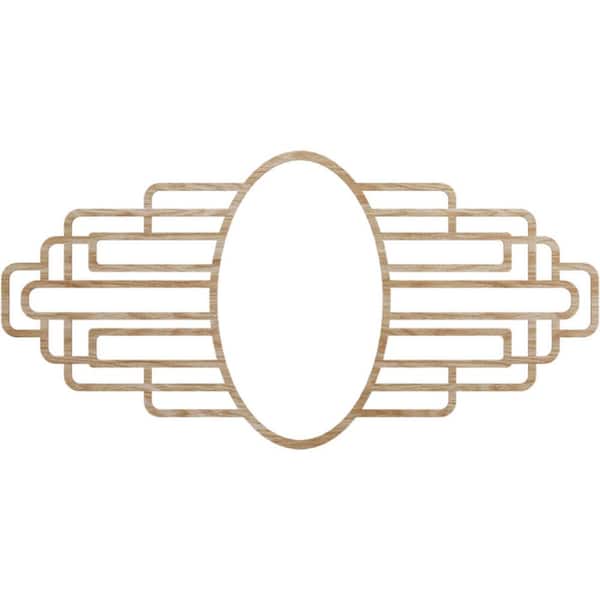 Ekena Millwork 40 in. x 20 in. x 1/4 in. Elizabeth Wood Fretwork Pierced Ceiling Medallion, Red Oak