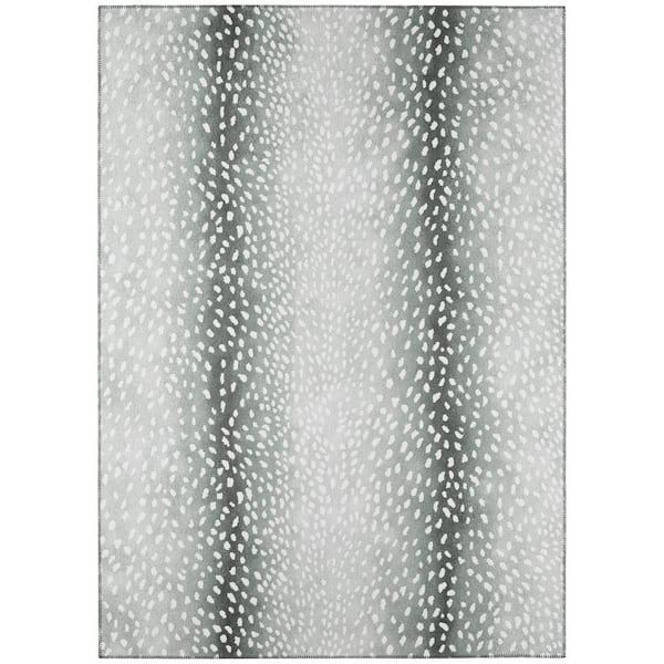 Safari Grey 10 ft. x 14 ft. Indoor/Outdoor Washable Indoor/Outdoor Washable Rug