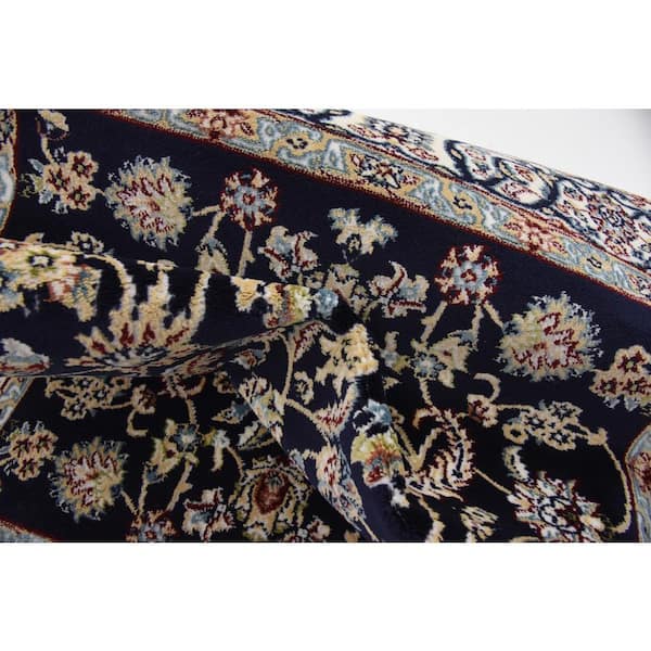 Narenj Collection Area Rug - Leeds (3 ft. 1 in. x 5 ft. 3 in. Rectangle Navy Blue/Beige)