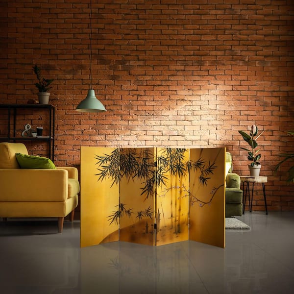 RED LANTERN 3 ft. Printed 4-Panel Room Divider