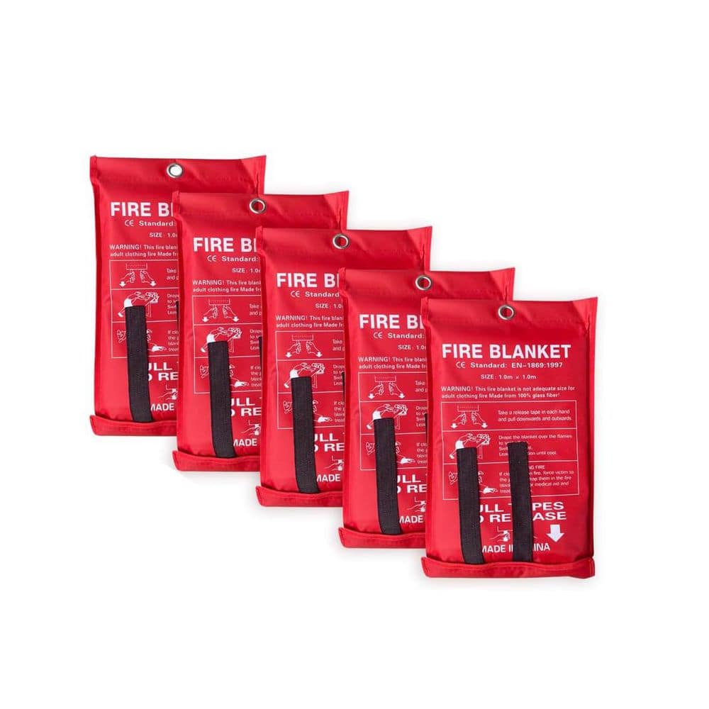 Ahfiwaso Fiberglass Emergency Survival Safety Fire Blanket Fireproof ...