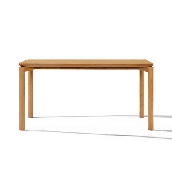 Brown Wood 59 in. W 4 Legs Rectangle Dining Table (Seats 6)