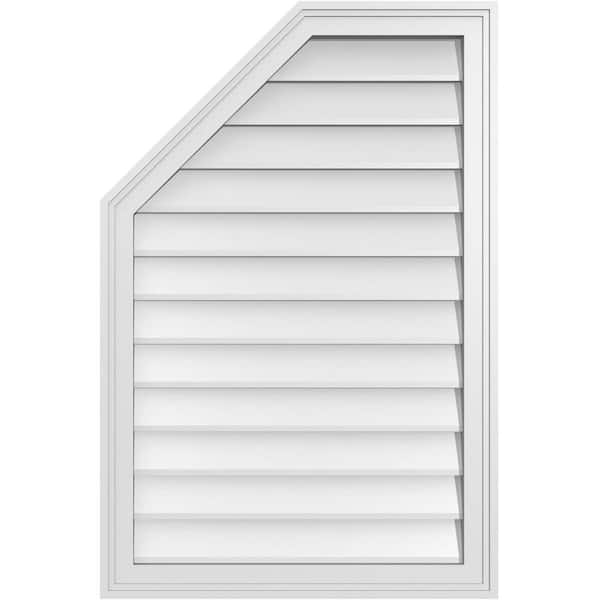 Ekena Millwork 24 in. x 36 in. Octagonal Surface Mount PVC Gable Vent: Decorative with Brickmould Frame