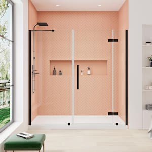 Tampa 72 in. L x 36 in. W x 75 in. H Alcove Shower Kit with Pivot Frameless Shower Door in ORB and Shower Pan